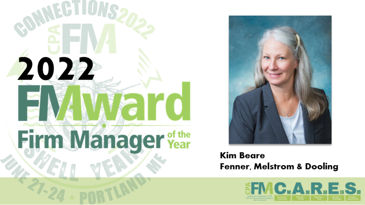 CPAFMA Recognizes 2022 Firm Manager of the Year in Portland
